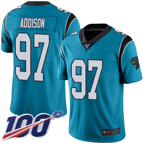 Carolina Panthers Limited Blue Men Mario Addison Alternate Jersey NFL Football #97 100th Season Vapor Untouchable->carolina panthers->NFL Jersey